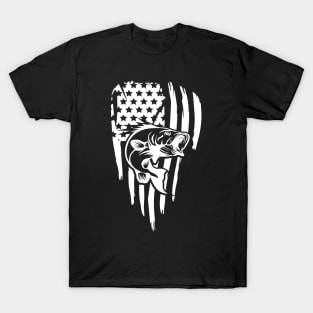 Bass American Flag White T-Shirt